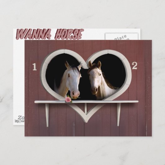 馬にのまわりに乗る? ポストカード (正面/裏面)