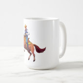 馬にまたがる男と反抗する馬 コーヒーマグカップ (正面右)