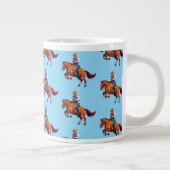 馬にまたがる男と跳ねる馬 ジャンボコーヒーマグカップ (右)