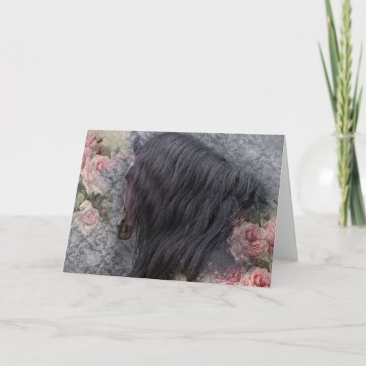 馬にロマンチックに～グリーティングカード カード (正面)