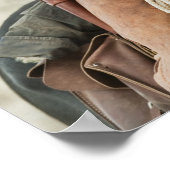 馬に乗ったカウボーイと犬 ポスター (角)