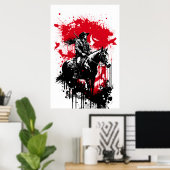 馬に乗ったカウボー絵画イ ポスター (ホームオフィス)