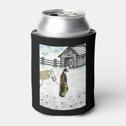 馬に乗った後 缶クーラー (缶正面)