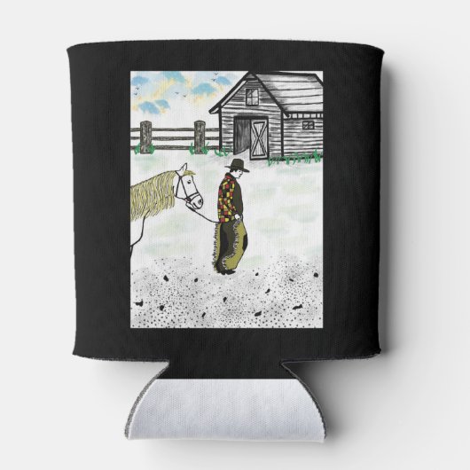 馬に乗った後 缶クーラー (裏面)