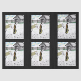 馬に乗った後 薄葉紙