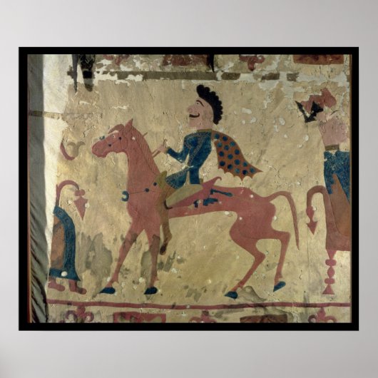 馬に乗った戦士を描いたカーペット ポスター (正面)