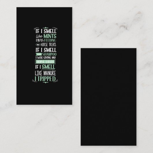 馬に乗った馬の馬のようなユーモアの匂い 名刺 (正面/裏面)