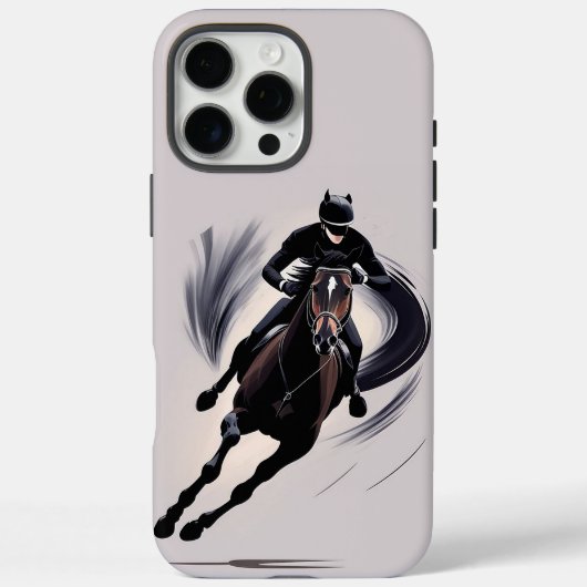 馬に乗った騎手が疾走する Case-Mate iPhoneケース (裏面)