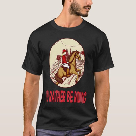 馬に乗っていたい 馬小屋 乗馬ライダー Tシャツ (正面)