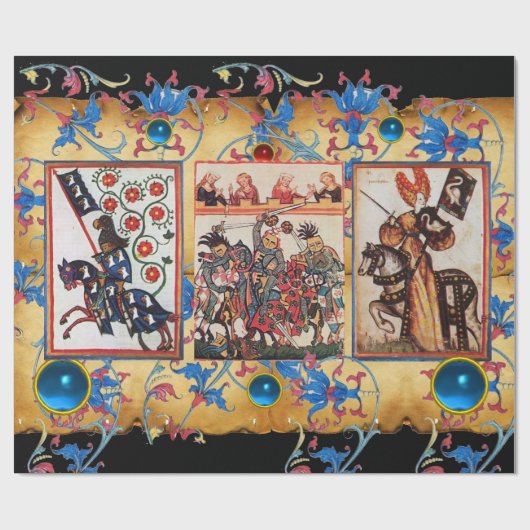 馬に乗ってプリンセスPENTHESILEIAおよび青い騎士 ラッピングペーパー (フラット)