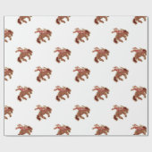 馬に乗ってライディングする漫画の赤いサンタクロース ラッピングペーパー (フラット)