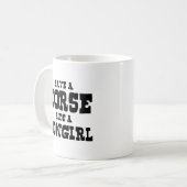 馬に乗って女性のカーボーイを救う コーヒーマグカップ (正面左)