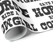 馬に乗って女性のカーボーイを救う ラッピングペーパー (ロールコーナー)