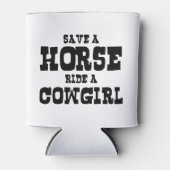 馬に乗って女性のカーボーイを救う 缶クーラー (正面)