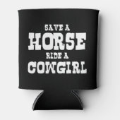 馬に乗って女性のカーボーイクーラーボックス 缶クーラー (正面)