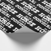 馬に乗って女性のカーボーイ包み紙を救う ラッピングペーパー (角)