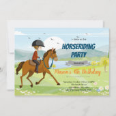 馬に乗って少年の誕生日を迎える 招待状 (正面)
