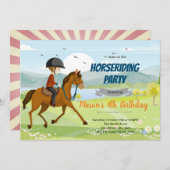 馬に乗って少年の誕生日を迎える 招待状 (正面/裏面)