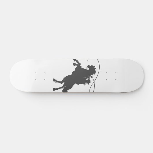 馬に乗って投げ縄を投げるカウボーイ スケートボード (横)