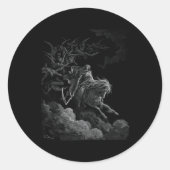 馬に乗って死を覚悟淡い色のする ラウンドシール (正面)