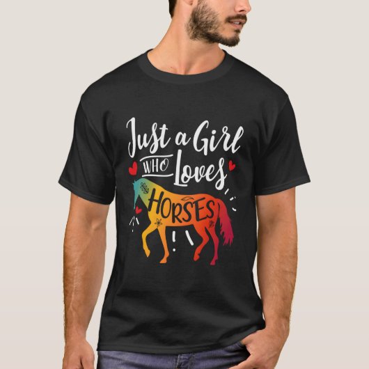 馬に乗って甘い馬を愛しているだけの人 Tシャツ (正面)