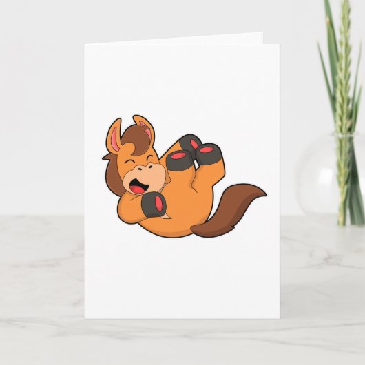 馬に乗って笑う カード (正面)