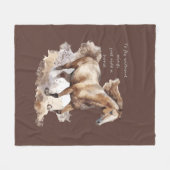 馬に乗って翼を無く飛ぶ フリースブランケット (正面(横))