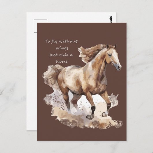 馬に乗って翼を無く飛ぶ ポストカード (正面/裏面)