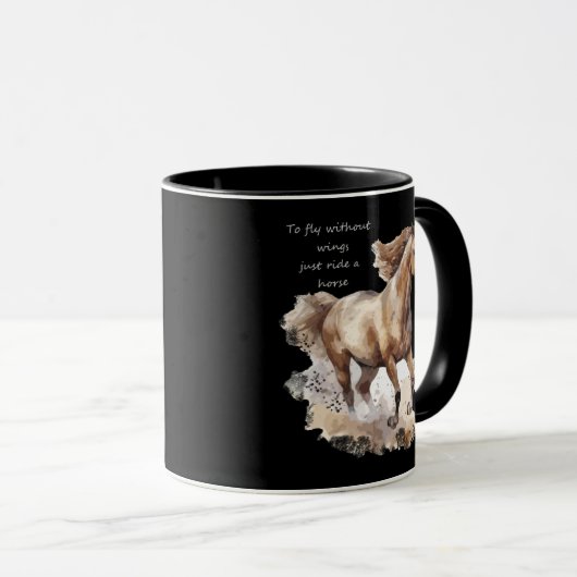 馬に乗って翼を無く飛ぶ マグカップ (正面右)