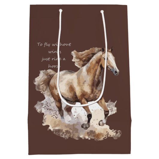 馬に乗って翼を無く飛ぶ ミディアムペーパーバッグ (裏面)