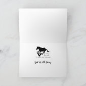 馬に乗って行こうおもしろい引用文元気 カード (内部)