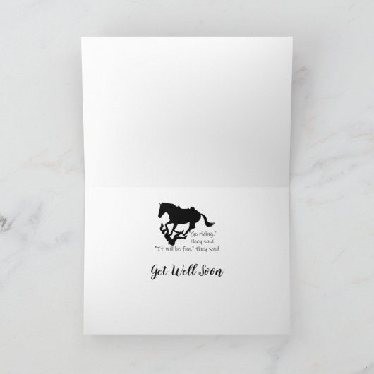 馬に乗って行こうおもしろい引用文元気 カード (内部)