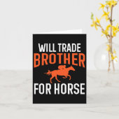 馬に乗って馬のために弟を交換する カード (黄色い花)