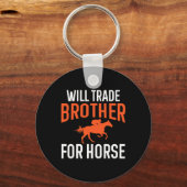 馬に乗って馬のために弟を交換する キーホルダー (正面)