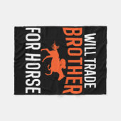 馬に乗って馬のために弟を交換する フリースブランケット (正面(横))