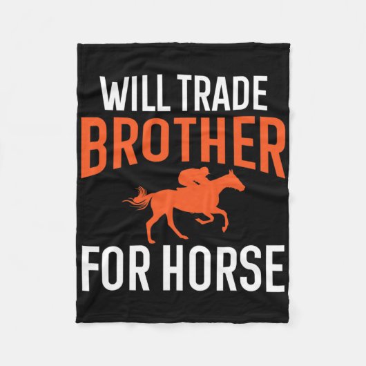 馬に乗って馬のために弟を交換する フリースブランケット (正面)