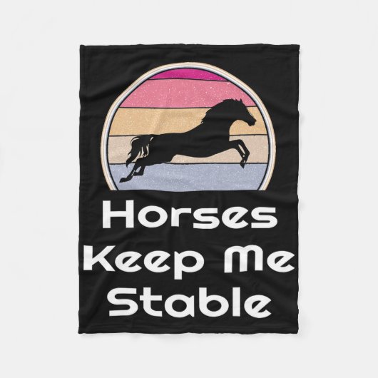 馬に乗って馬の乗馬の馬保乗り私S フリースブランケット (正面)