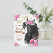 馬に乗って!お誕生日パーティーの招待状 ポストカード (スタンド正面)