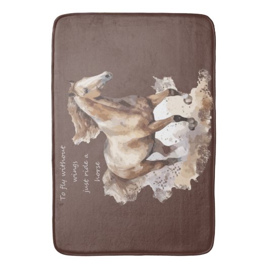 馬に乗るだけで羽のない飛カスタムぶ バスマット (正面縦)