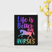 馬に乗ると可愛い生活が上手 カード (黄色い花)