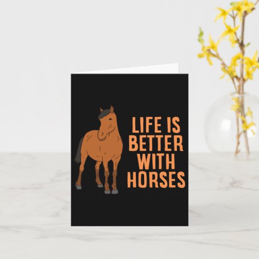 馬に乗ると命おもしろいが好い カード (黄色い花)