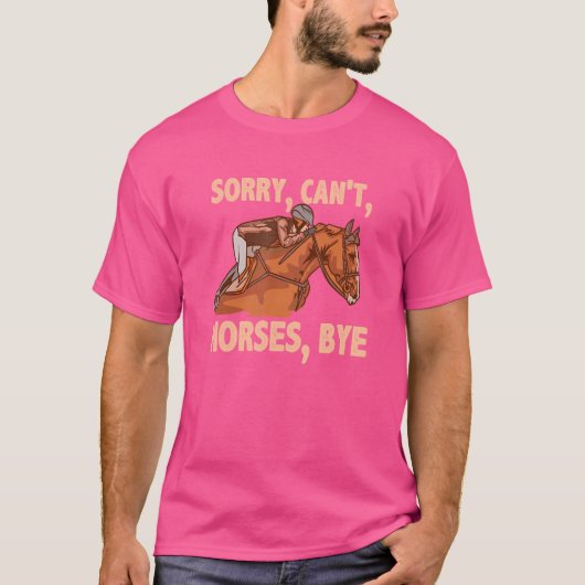 馬に乗るのが好きでごめんなさい 馬術 馬 Tシャツ (正面)