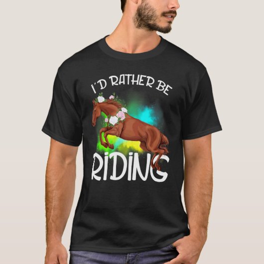 馬に乗るのが好き 馬乗りTシャツ 女子 Tシャツ (正面)