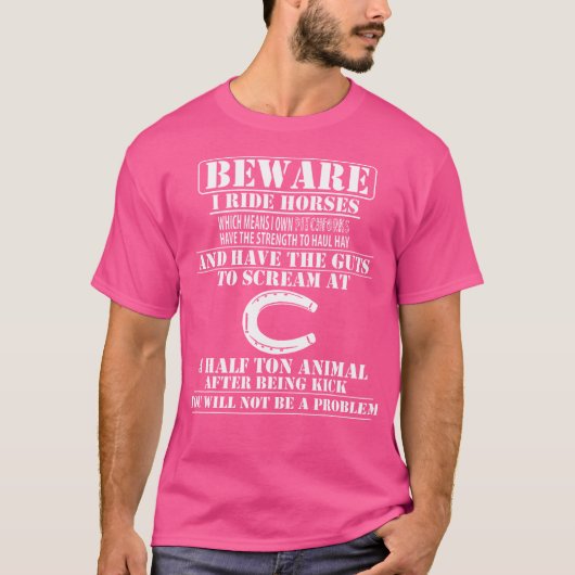 馬に乗るので注意 Tシャツ (正面)