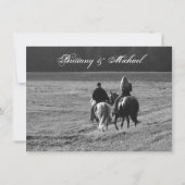 馬に乗るカップルのラスティックな結婚式の招待状 招待状 (裏面)