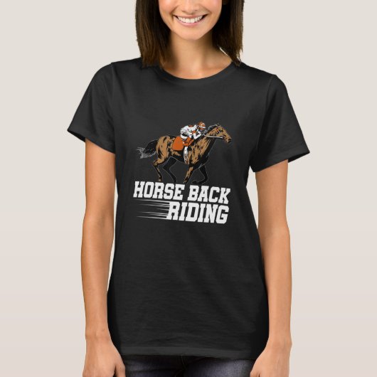 馬に乗るグラフィック 馬好き 馬術 R Tシャツ (正面)