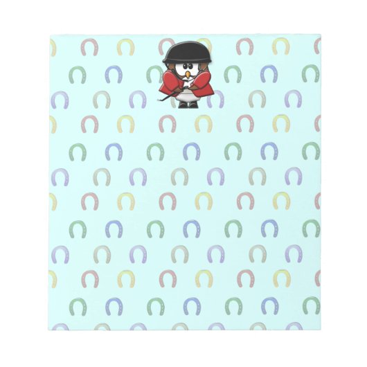 馬に乗るフクロウ ノートパッド (正面)