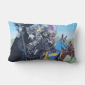 馬に乗る中世の歴史美術騎士 ランバークッション (裏面)