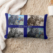 馬に乗る中世の歴史美術騎士 ランバークッション (ブランケット)