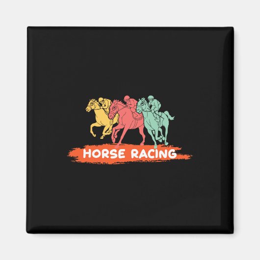馬に乗る乗馬の競馬 マグネット (正面)